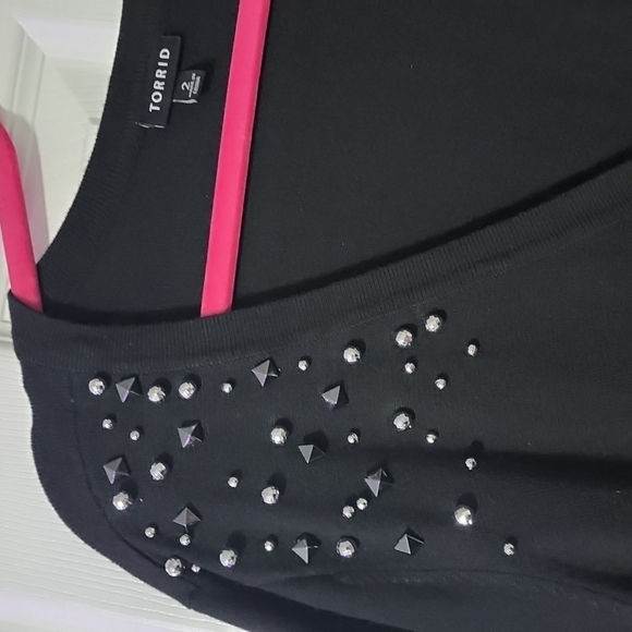 Torrid black, studded shoulder cardigan - Picture 2 of 2